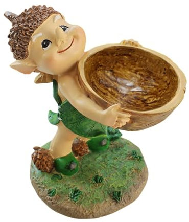 Statue de jardin - Statues extérieures drôles - Figurines Figurines Statue d'oiseau, décoration de jardin sculpture de dessins animés, ornements de pelouse mignons, station d'alimentation, décoration