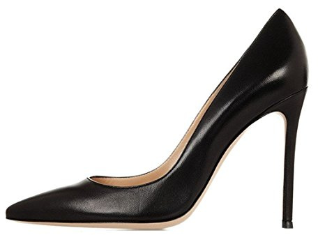 EDEFS Scarpe Eleganti Donna Décolleté in Pelle con Tacco Alto 10 cm Design Pulito e Senza Tempo Nero EU42