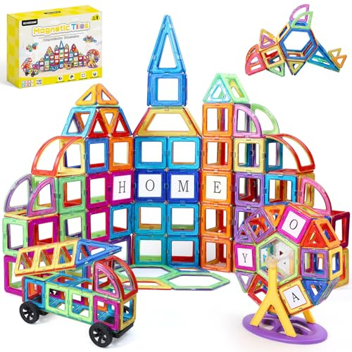 ECHOCUBE Magnetiska plattor för barn 116 delar - Byggplattor, STEM-byggleksaker, pedagogiska magnetblock - present till pojkar och flickor