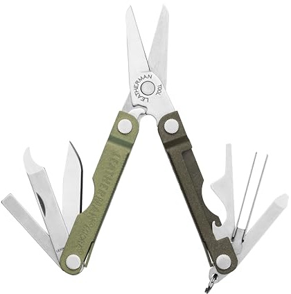 Leatherman Micra - Outil Multifonction en Acier Inoxydable avec Ciseaux et 9 Outils - Spruce
