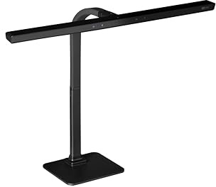 Alco-Albert - Lampe d'écran LED 60 cm noire | Lampe d'écran avec pied, 5 niveaux de luminosité, 4 températures de couleur, capteur de lumière et minuterie