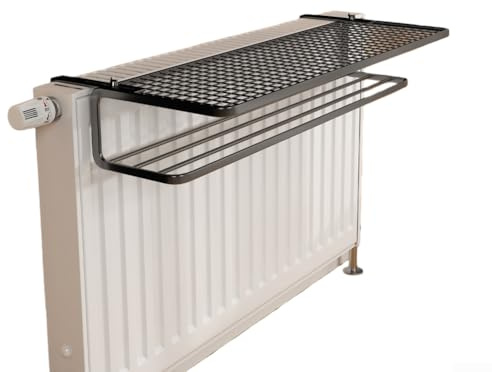 Jonikuper Verstellbares zweilagiges Heizkörper-Trockengestell für Kleidung und Schuhe, rostbeständig, hohe Kapazität, 20 kg Traglast, für Zuhause, Badezimmer, Küche, Wohnzimmer (55 cm weiß)