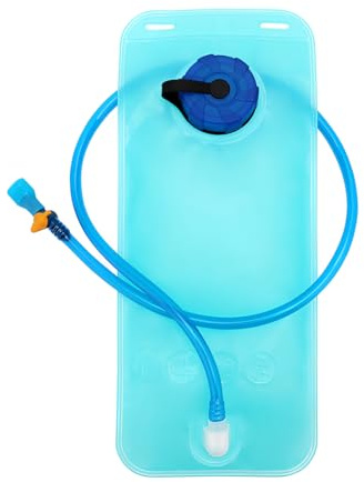 Reccisokz Sacca idratazione 2L, sacca acqua zaino, hydration bladder 2 litri, serbatoio acqua con tubo, camel bag ciclismo trekking corsa, sacca acqua outdoor allenamento, blu trasparente
