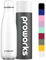Proworks Edelstahl Trinkflasche | 24 Std. Kalt und 12 Std. Heiß - Premium Vakuum Wasserflasche - Perfekte Isolierflasche für Sport, Laufen, Fahrrad, Yoga, Wandern und Camping - 1 Liter - Alles Weiß