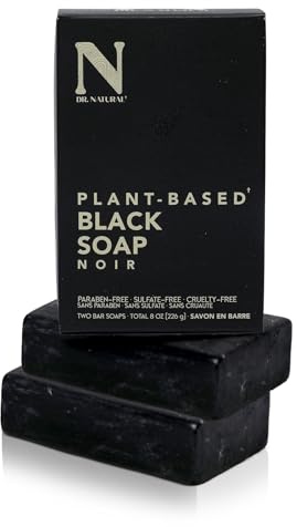 Dr. Natural Black Bar Soap - Gentle Moisturizing Soap Bar - Anti Acne and Blemishes - Moisturizing, Pore Cleanser - Natural African Body Wash - 2 pcs