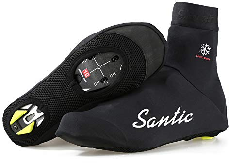 Santic Surchaussures Velo Overshoes Cyclisme Homme Couvre-Chaussures de Cyclisme sans Fleece Noir M