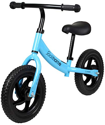 Stream 12 Balance Bike Carbon Steel Frame No Pedal Walking Balance Bike Training Bicycle for Kids and Toddlers 2- to 6 Years Old (blue)