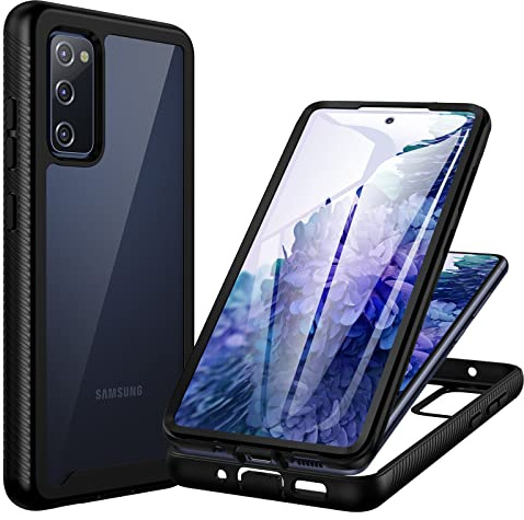 CENHUFO Hülle für Samsung Galaxy S20 FE 5G/4G, 360 Grad Schutzhülle mit Eingebautem Displayschutz Stoßfest Panzerhülle Bumper Cover Case Ganzkörper Handyhülle für Samsung Galaxy S20 FE 5G -Schwarz