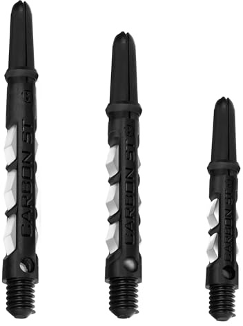 Harrows Dart Shafts Carbon ST Stems with Pyramid Rings, Tweenie, White