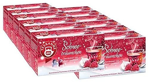 Teekanne Schneetr?umchen mit Himbeer- und Baiser-Geschmack, 12er Pack (12 x 18 Teebeutel)