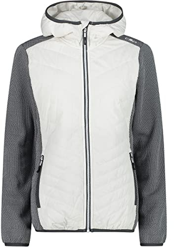 CMP Damen Hybrid Hoodie Jacke, b.co Gesso, Weiß, 36