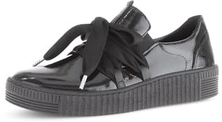 Gabor Damen Low-Top Sneaker, Frauen Halbschuhe,Best Fitting,straßenschuhe,Strassenschuhe,Sportschuhe,Freizeitschuhe,schwarz (Uni),38.5 EU / 5.5 UK