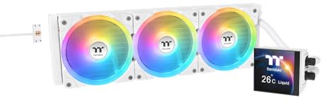 Thermaltake MAGFloe 420 Ultra ARGB Sync AIO 420mm, 3,95 LCD 480x480, 3x SWAFAN EX14 ARGB White 2000rpm, MagForce 2.0, Reverse Blades, Intel LGA1851/1700, AMD AM5, Weiß