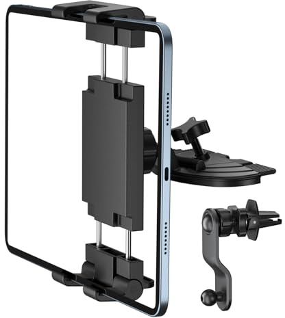 PLDHPRO Supporto per iPad per slot CD da auto, supporto regolabile per tablet con presa d'aria compatibile con telefoni da 5,1 a 15,6 pollici, iPad mini, Galaxy Tab, Z Fold, accessori di navigazione