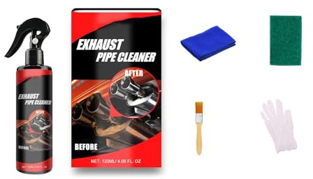 alloneslife Detergente per Tubi Scarico per Auto e Spray per Rimuovere la ruggine dalle superfici Metalliche, con Set Strumenti applicatori, lucentezza duratura, pulitore Scarico Portatile
