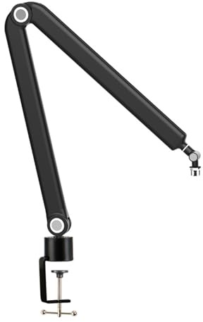 360 Degree Rotating Microphone Arm Stand for Studio Suspension Boom Mic Stand with Clamp Adjustable Boom Arm Foldable Arms