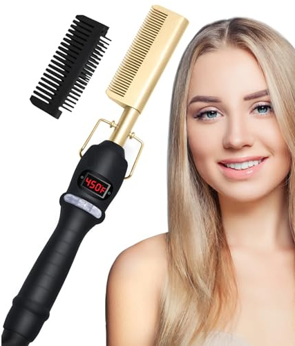 Piastra Per Capelli - Strumento Regolabile per Barba - Pettine e Spazzola per Styling e Stira Capelli | Per Donne, Ragazze, Fidanzata, Madre E Fidanzato Per Viaggio, Scuola E Festa