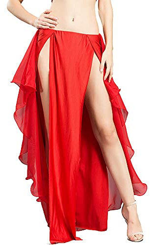 ROYAL SMEELA Falda de Traje de Danza del Vientre Faldas de Gasa de Las Mujeres de la Danza de Vientre Breve Elegante Ropa de Trajes de Baile de Gasa