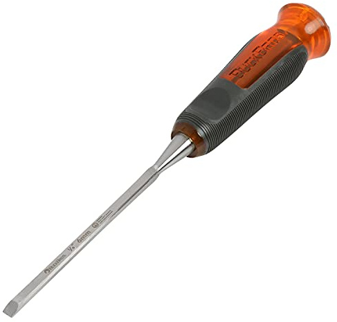 Buck Bros. 74811 1/4-Inch Wood Chisel, Full Tang Wood Carving Tools, Woodworking Tools for Carpentry, Trim Work, and DIY Projects, Hardened Steel Blade, Beveled Edge, Durable Non-Slip Handle