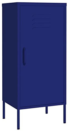 vidaXL Lagerschrank Sideboard Kommode Anrichte Stahlschrank Schrank Beistellschrank Mehrzweckschrank Bücherschrank Standschrank Marineblau 42,5x35x101,5cm Stahl