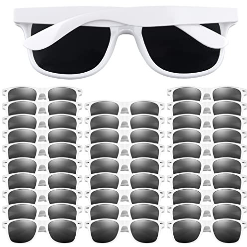 FEPITO 30 Stück Kinder Party Sonnenbrillen für Kinder, Geburtstagsfeiern, Leckerlibeutel Füllstoffe für Strand Pool Party Spielzeug, Weiß