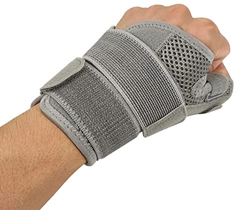 SONGQEE Wrist Thumb Supports Splint Brace Hand Strap, Adjustable Sports Finger Guard for Carpal Tunnel Syndrome, Arthritis, Tendonitis, Sprains, Thumb Immobilizer 1 size fit Left Right Hand