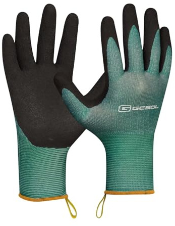 Gebol Salvia, 1 Paar Gartenhandschuhe aus Recycling-PET, latexbeschichtete Arbeitshandschuhe, griffsicher & anschmiegsam für Gartenpflege für Damen & Herren, Gr. L/9, Grün