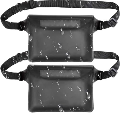 EOUIAV wasserdichte Unterwassertasche mit verstellbarem Riemen, wasserdichte Bauchtasche, Unterwasser-Handyhülle, IP68 für Fotografie, für Wassersport, Strand, Schwimmen, Bootsfahrten usw., Schwarz