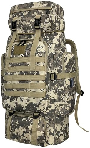 Vaupan 80L Wandern Rucksack, Camping Rucksack, wasserdichte große Outdoor Sport Reise Daypack MOLLE Rucksack für Männer Frauen (City Camo)