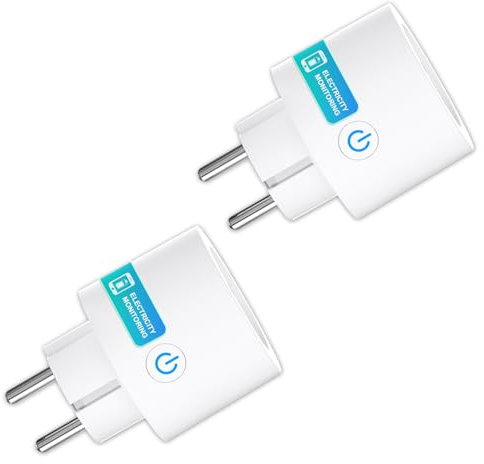 ANTELA Wi-Fi Enchufe Inteligente,Control Remoto por APP & VozCompatible con Alexa y Google Home, Tomada Inteligente con Temporizador,con Monitor de Energía,No Necesita HUB 2,4Ghz,2pcs