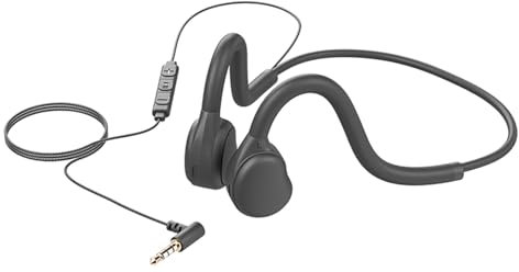 Auriculares Abiertos GZCRDZ H08M con Cable de 3,5 mm y Micrófono Incorporado, Auriculares Deportivos Antitranspirantes Negro