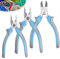 3tlg Zangen Set, Zangensatz Kombizange 200mm Kombizange 160mm Seitenschneider 160mm für Heimwerker, Profis, DIY und Reparatur Kombinationszange