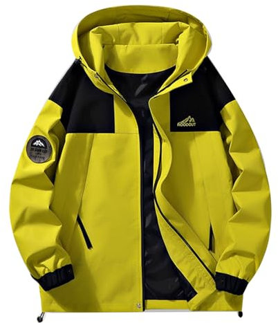 SRZYMJ Windjacke Herren Leicht Fahrrad Mantel Herren Winter Lang Strickjacke Für Herren Fahrradjacke Frack Herren Mantel Herren Winter Lang Gelb Softshelljacke Für Herren Wasserdicht L