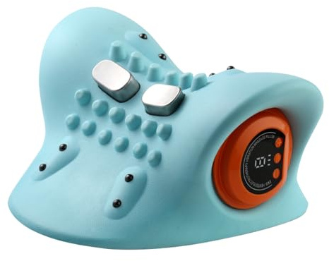 PLLYPE Masajeador de Cuello y Hombros con Función de Calor, EMS Masajeador Cervical, con 3 Niveles Calentamiento y 3 Niveles Vibración, Adecuado para cuello, hombros y espalda.