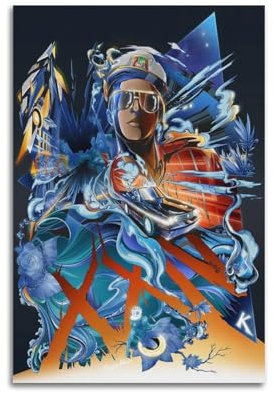 Stampa magica di Bruno Mars, copertina dell'album 24 K, con copertina autografata in edizione limitata, pop hip hop, cantante rap, star, poster estetico, su tela, decorazione da parete per dormitorio