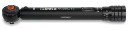 Beta 605BC/15 – Chiave Dinamometrica Compatta 3–15 Nm in Alluminio, Cricchetto 72 Denti, Design Tascabile 17,5 cm – Strumento Professionale