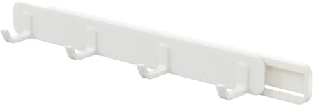 Ganchos laterales para armario de cocina, colgador deslizante montado en la pared, organizador de 6 ganchos, 9.4 x 1.95 x 2.75 pulgadas, almacenamiento de utensilios de cocina sin taladrar para