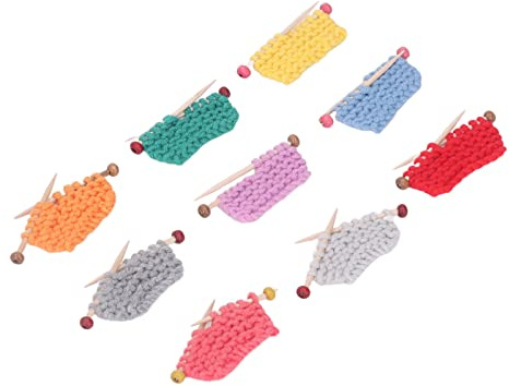 Bonbela 9 PCS Dollhouse Wool Yarn Tricoting 9 Couleurs 1:12 Doll Miniature Fabriqué à la Main Kit de Pull à Tricot
