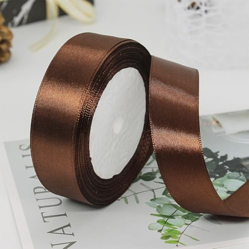 Polyester satinband 25 mm x 23 m för presentförpackning, hantverk, rosetter, kransar och heminredningsändamål (S)