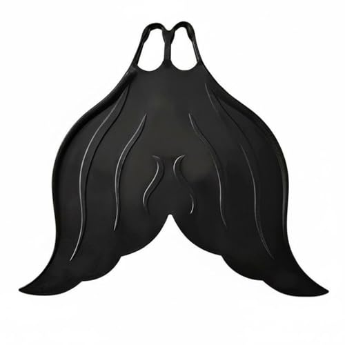 AsrMyjcx Monofin Allenamento Nuoto Fin Piscina Silicone Gomma Coda Sirena Supporto Tecnico Allenamento Adatto a Nuoto Piscina Fotografie Subacquee Attività Ricreative , Nero Elegante , 33-36