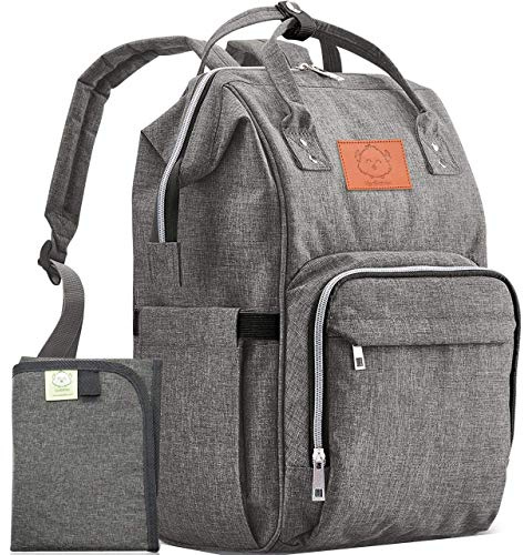 KeaBabies Mochila para pañales - bolsa de viaje para bebés impermeable y multifunción para mamá,papá, hombres y mujeres - Bolsas de maternidad grandes para pañales - Duradera y elegante (gris)