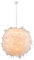 GLOBO Hängelampe aus Kunststoff mit Federn Weiß 1-Flammig Hängeleuchte Pendelleuchte (Schlafzimmerlampe, Pendellampe, Kugel 60 cm, Höhe 130 cm, inklusive Aufhängung)