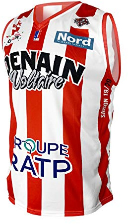 Denain Voltaire Maillot Officiel Domicile 2019-2020 Maillot de Basketball Enfant Blanc FR: XS (Taille Fabricant: 14 Ans)