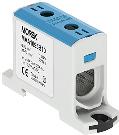 Morek 3873 Borne de raccordement principale 6-95 mm² Bleu 1P OTL 95