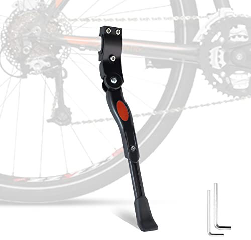 Hwanjia Fahrradständer Höhenverstellbarer Aluminiunlegierung Fahrrad Ständer Anti-Rutsch Gummifuß Fahrrad Seitenständer für Mountainbike Kinderfahrrad BMX