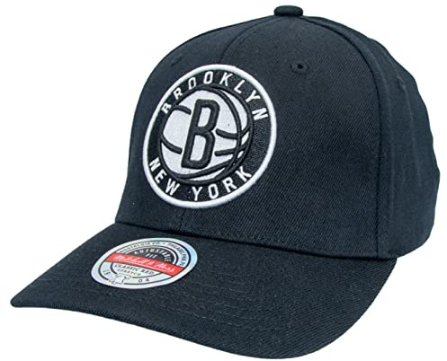 Mitchell & Ness NBA/HWC Team Ground 2.0 Classic Red Curved Snapback - Brooklyn Nets, Schwarz