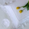 RANZNAZ Lot de 2 taies d'oreiller brodées en Dentelle 100% Catton pour Grand lit, Housses de Coussin Douces et Respirantes, 50,8 x 76,2 cm, Blanc
