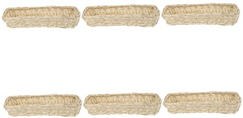 HOMSFOU 6 Stück Hyazinthe Mülleimer Körbe Lebensmittelbehälter Top-Utensilien Silberbesteck Gewebt Handgewebt Servierhunde Brotkontrolle Haushaltsveredelung Essstäbchen Antikes