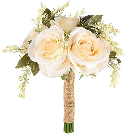 Clickinline Bridal Bouquets for Wedding - Artificial Rose Flower Bouquet for Bride, Bridesmaid and Flower Girl