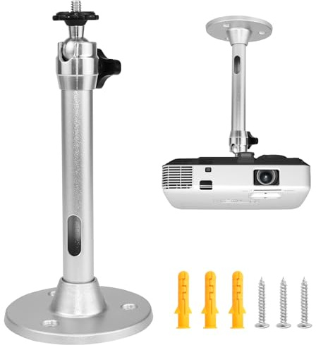 RMENOOR Support de plafond en aluminium pour projecteur - Pivotant - Universel - Support mural pour projecteur - Support mural pour mini projecteur (180 mm)